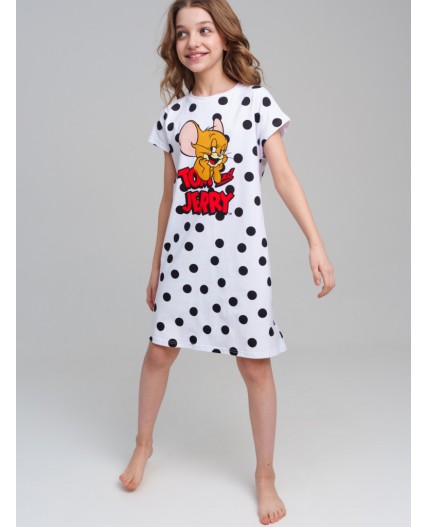 Сорочка ночная трикотажная для девочек белый,черный