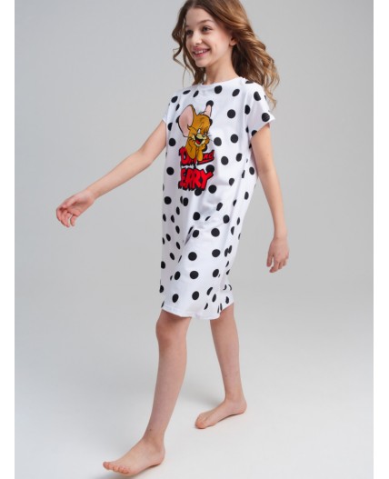 Сорочка ночная трикотажная для девочек белый,черный