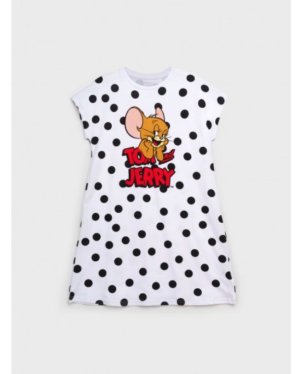 Сорочка ночная трикотажная для девочек белый,черный