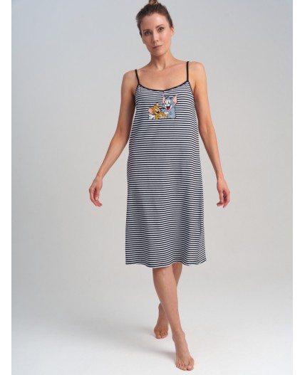 Сорочка ночная трикотажная для женщин белый,черный