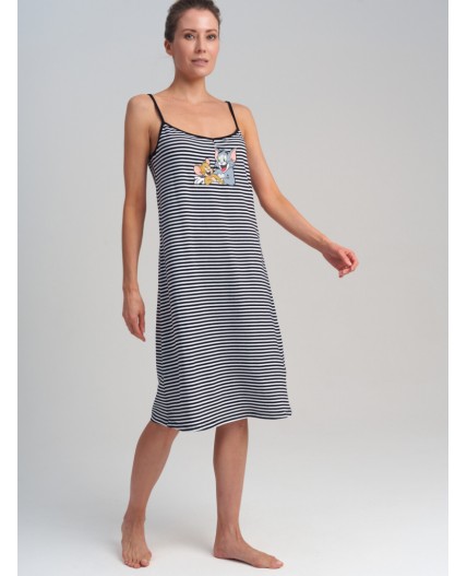 Сорочка ночная трикотажная для женщин белый,черный