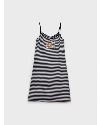 Сорочка ночная трикотажная для женщин белый,черный