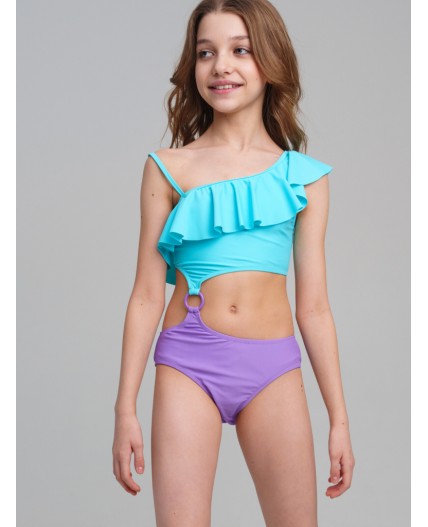 Купальник трикотажный для девочек голубой,фиолетовый