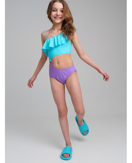 Купальник трикотажный для девочек голубой,фиолетовый