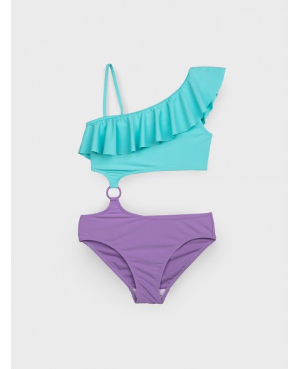 Купальник трикотажный для девочек голубой,фиолетовый