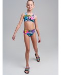Купальный костюм трикотажный для девочек разноцветный