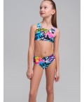 Купальный костюм трикотажный для девочек разноцветный