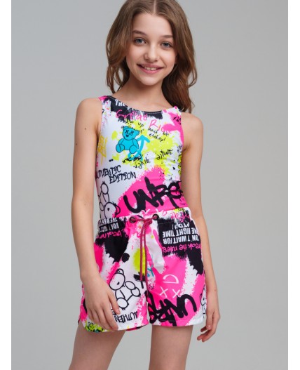 Шорты текстильные пляжные для девочек разноцветный