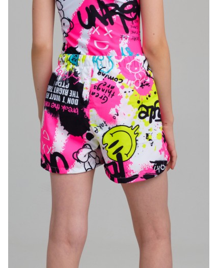 Шорты текстильные пляжные для девочек разноцветный