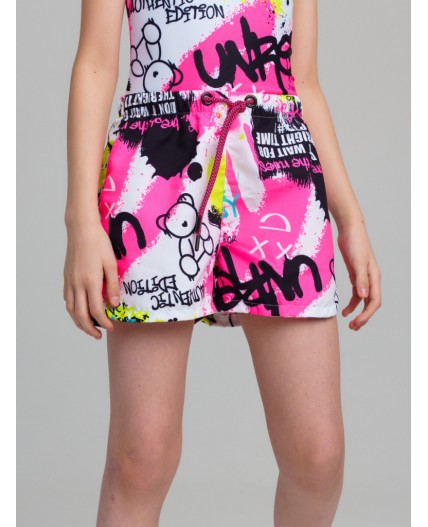 Шорты текстильные пляжные для девочек разноцветный