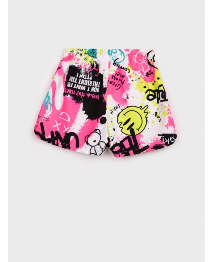 Шорты текстильные пляжные для девочек разноцветный