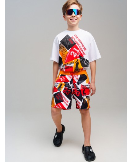 Шорты текстильные плавательные для мальчиков, длинные разноцветный