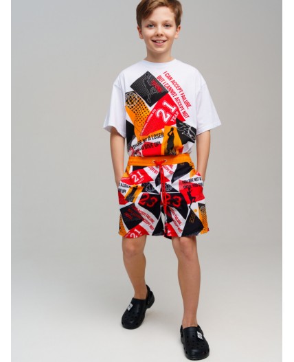 Шорты текстильные плавательные для мальчиков, длинные разноцветный