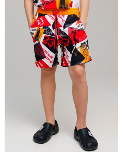 Шорты текстильные плавательные для мальчиков, длинные разноцветный