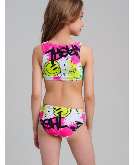 Купальный костюм трикотажный для девочек разноцветный