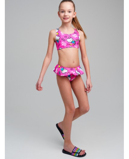 Купальный костюм трикотажный для девочек разноцветный