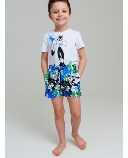 Шорты текстильные плавательные для мальчиков, средней длины разноцветный