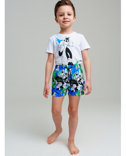 Шорты текстильные плавательные для мальчиков, средней длины разноцветный