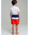 Шорты текстильные плавательные для мальчиков, средней длины тёмно-синий,белый,оранжевый