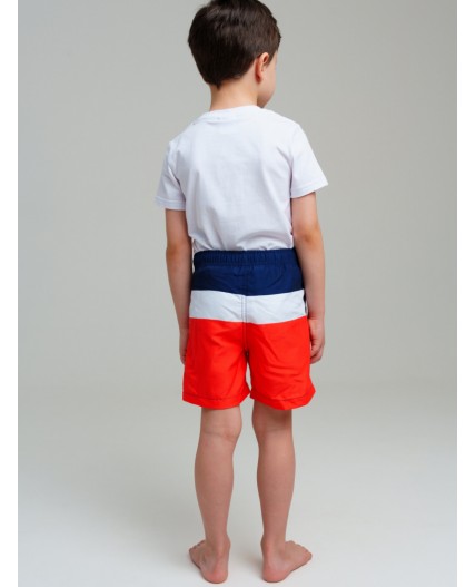 Шорты текстильные плавательные для мальчиков, средней длины тёмно-синий,белый,оранжевый