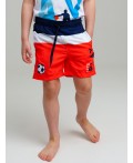 Шорты текстильные плавательные для мальчиков, средней длины тёмно-синий,белый,оранжевый