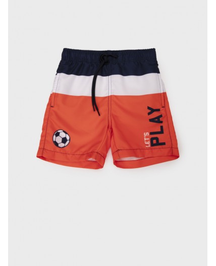 Шорты текстильные плавательные для мальчиков, средней длины тёмно-синий,белый,оранжевый
