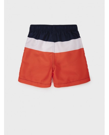 Шорты текстильные плавательные для мальчиков, средней длины тёмно-синий,белый,оранжевый