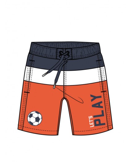 Шорты текстильные плавательные для мальчиков, средней длины тёмно-синий,белый,оранжевый
