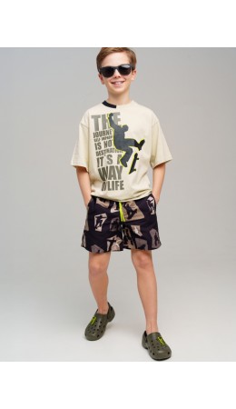 Шорты текстильные плавательные для мальчиков, длинные разноцветный