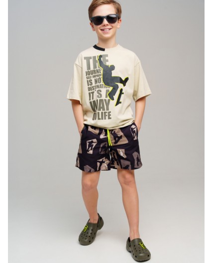 Шорты текстильные плавательные для мальчиков, длинные разноцветный