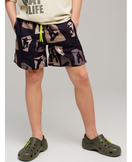 Шорты текстильные плавательные для мальчиков, длинные разноцветный