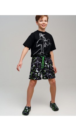 Шорты текстильные плавательные для мальчиков, длинные черный,зеленый,белый