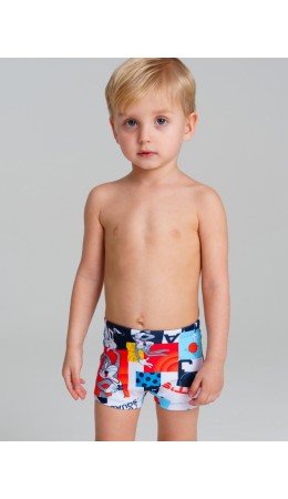 Плавки-шорты детские трикотажные для мальчиков, средней длины разноцветный