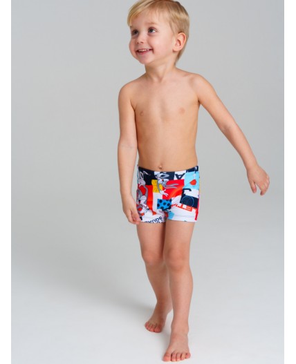Плавки-шорты детские трикотажные для мальчиков, средней длины разноцветный