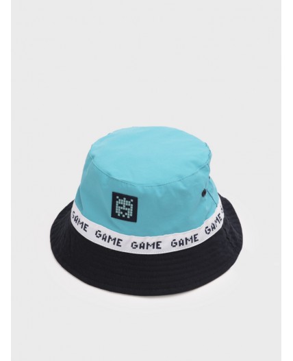 Панама детская текстильная для мальчиков тёмно-синий,белый,голубой