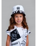 Панама текстильная для девочек белый,черный
