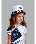 Панама текстильная для девочек белый,черный