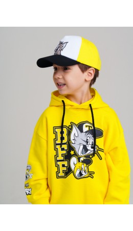 Кепка трикотажная для мальчиков жёлтый,черный,белый