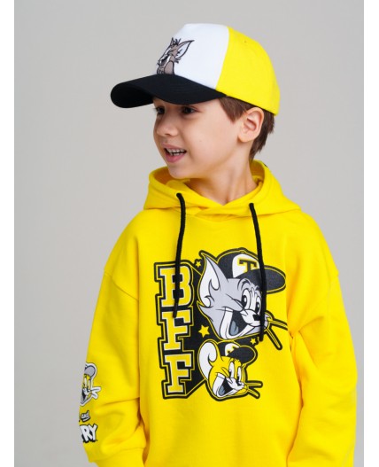 Кепка трикотажная для мальчиков жёлтый,черный,белый