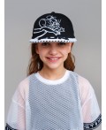 Кепка текстильная для девочек черный,белый