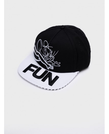 Кепка текстильная для девочек черный,белый