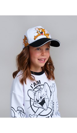 Кепка текстильная для девочек белый,черный,коричневый