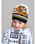 Шапка трикотажная для девочек белый,черный,коричневый
