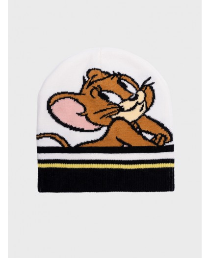 Шапка трикотажная для девочек белый,черный,коричневый