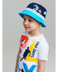 Панама текстильная для мальчиков тёмно-синий,голубой,белый