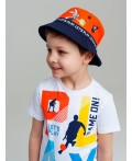 Панама текстильная для мальчиков оранжевый,тёмно-синий