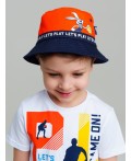 Панама текстильная для мальчиков оранжевый,тёмно-синий