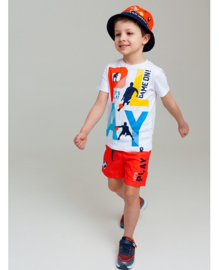 Панама текстильная для мальчиков оранжевый,тёмно-синий