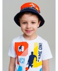 Панама текстильная для мальчиков оранжевый,тёмно-синий