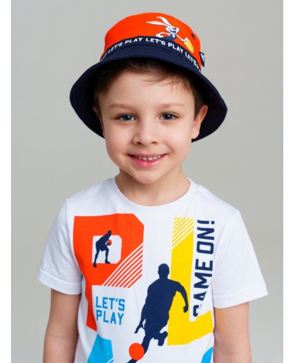 Панама текстильная для мальчиков оранжевый,тёмно-синий